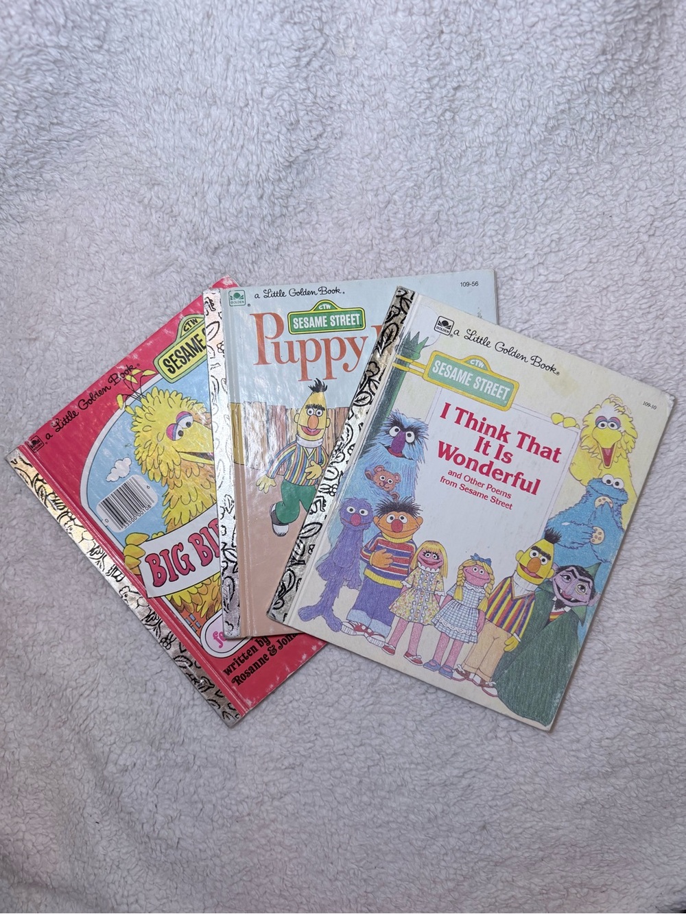 Sesame Street Little Golden Books - Set of 3 (White, Pink, Tan Covers)